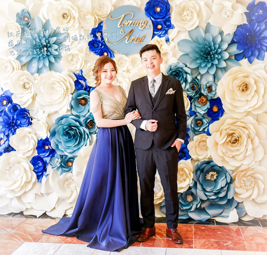 大朵 紙花 花園 花牆 婚禮 佈置